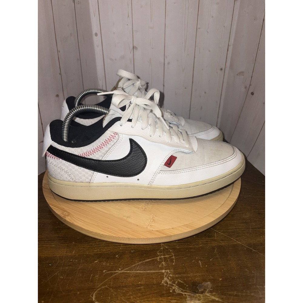 Nike Court Vision Low Premium White Black Men's‎ 7.5 CD5464-100 Free UK P+P